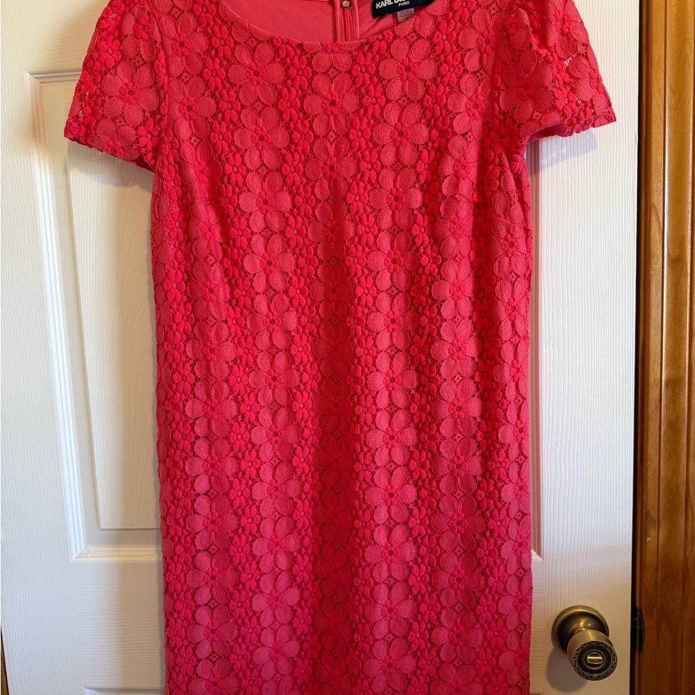 Karl Lagerfeld Vibrant  Lace Mini Dress